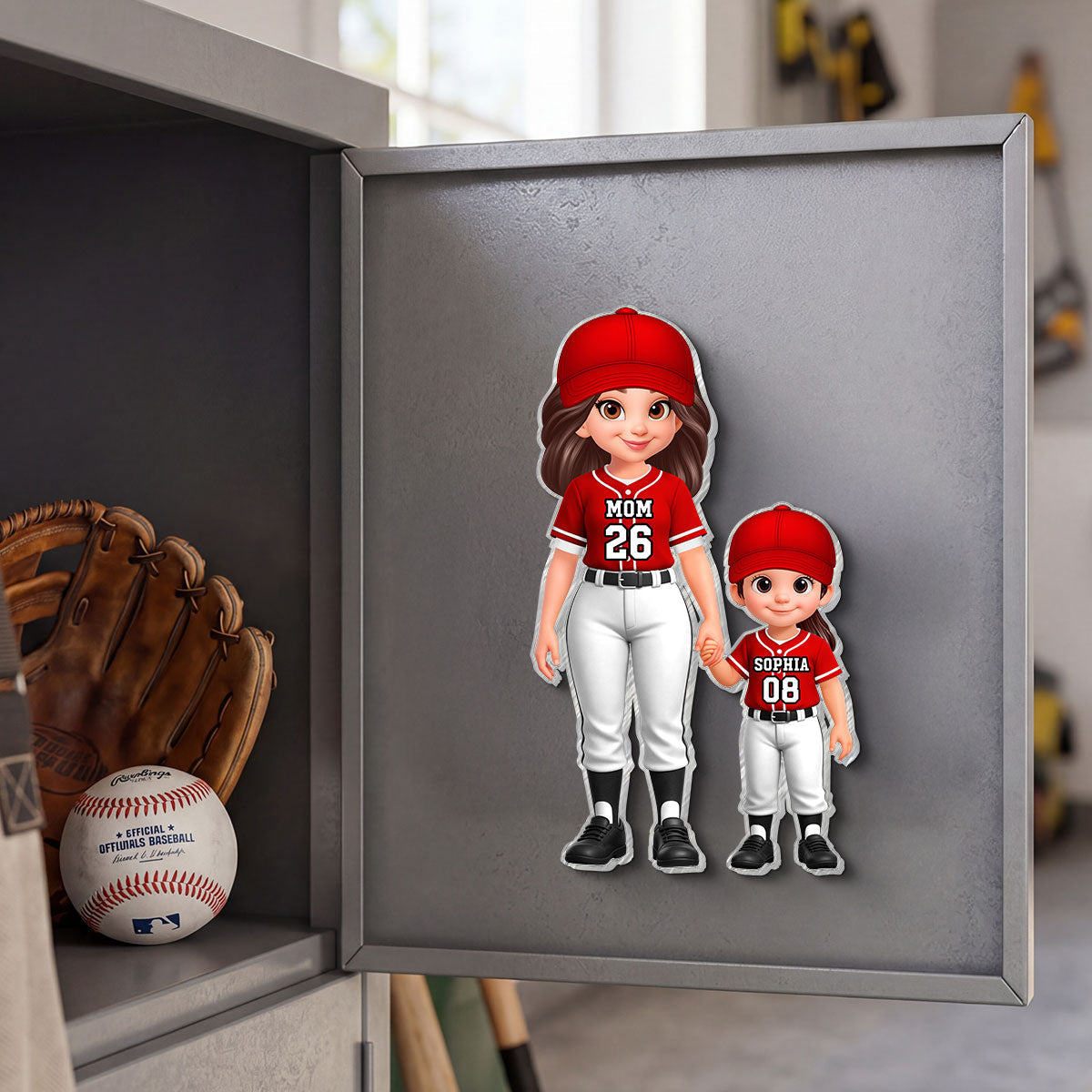 Baseball My Favorite Players Call Me Grandma Mom - Personalized Acrylic Fridge Magnet - Mother's Day Gift For Grandma, Mom