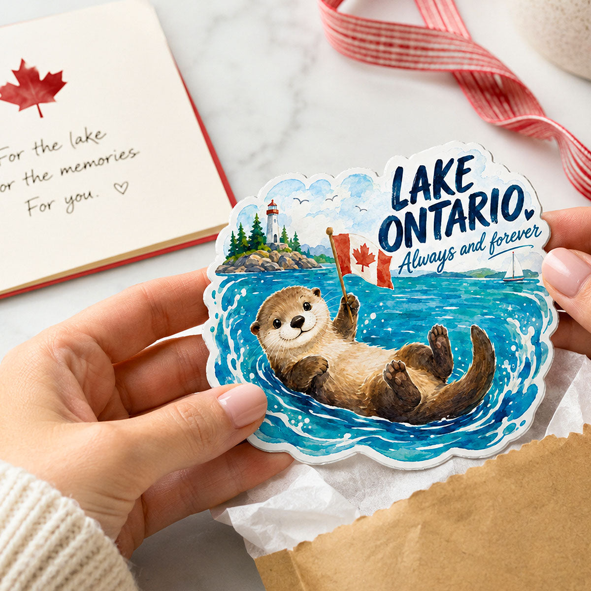 Lake Ontario Always & Forever Acrylic Fridge Magnet - Canada Pride Keepsake