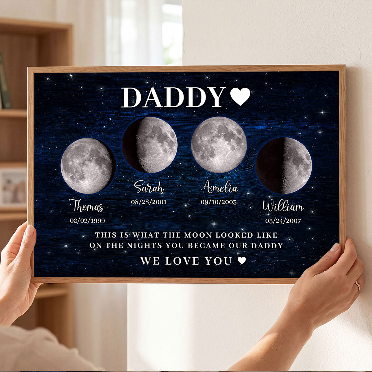 The Days You Became Our Daddy, Custom Moon Phase by Date - Personalized Poster - Father's Day Gift for Dad, Husband