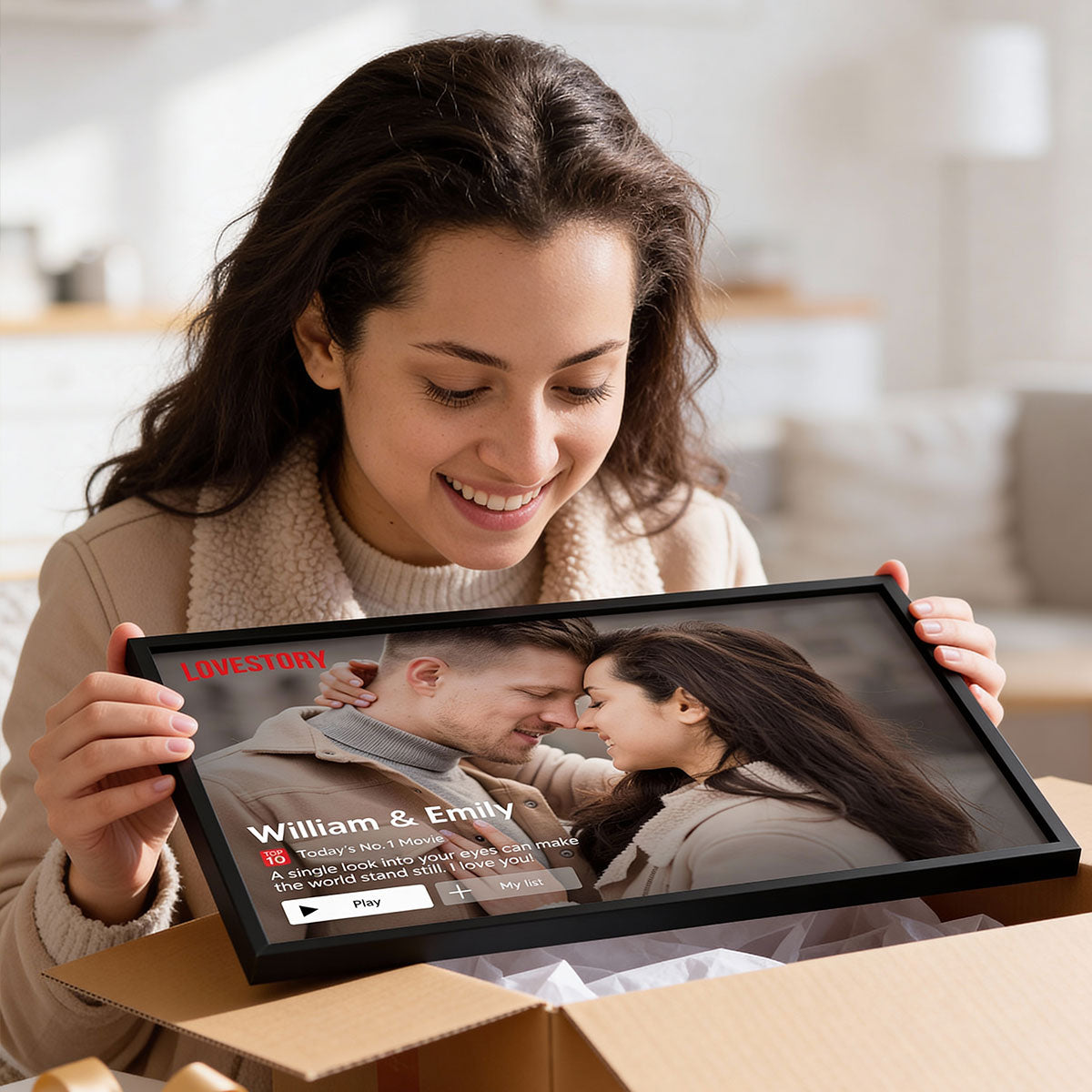 Couple Romantic Love Story - Personalized Poster - Heartfelt Valentine, Anniversary Gift For Him, For Her