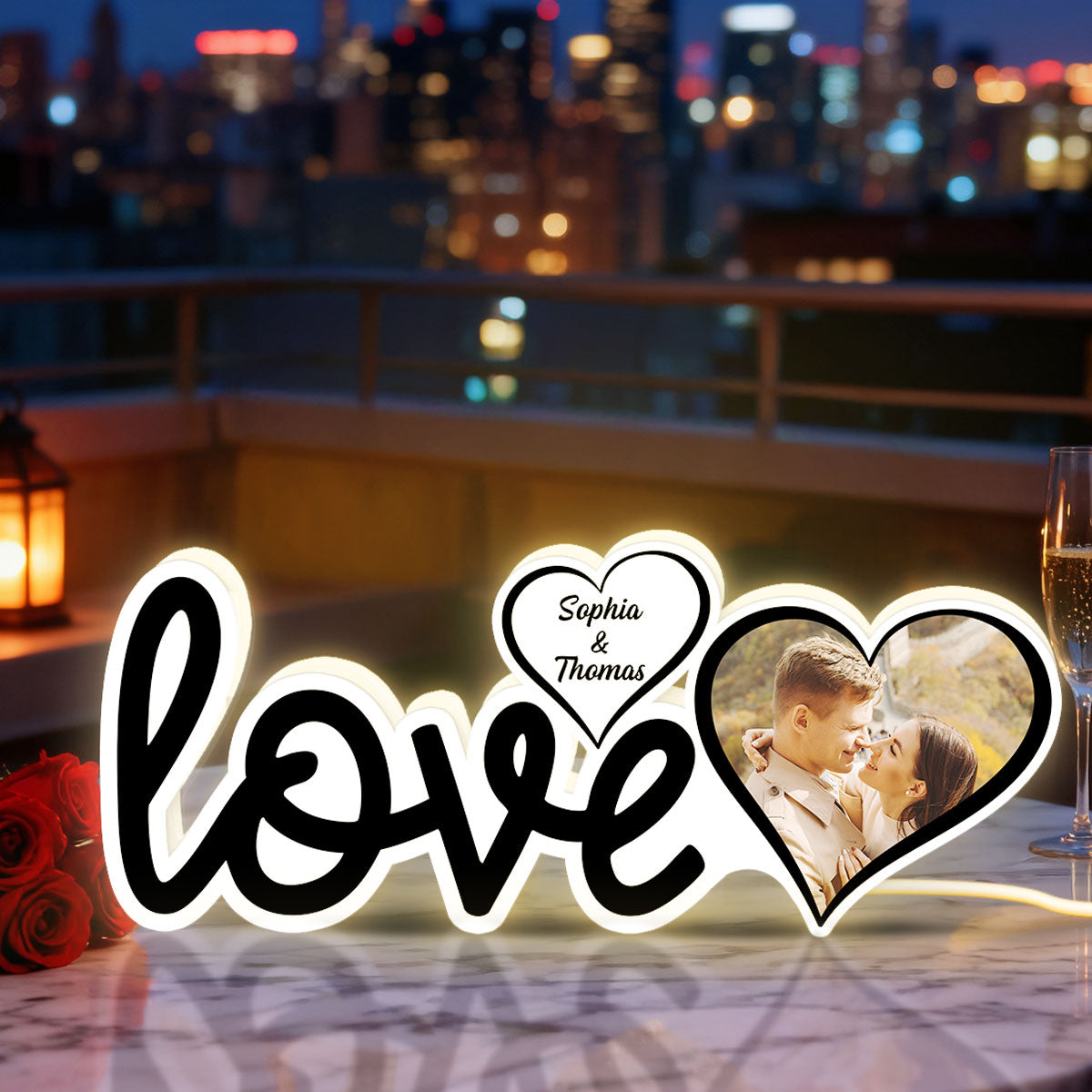 Couple Love Custom Photo - Personalized Light Box - Valentine's Day Gift For Him or Her