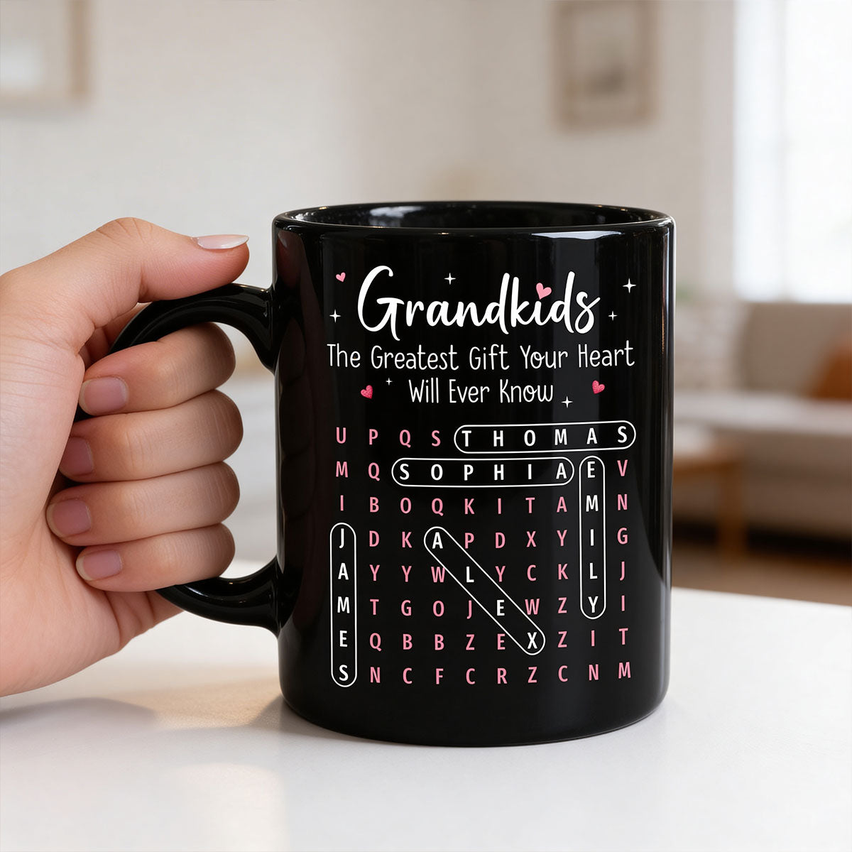 The Greatest Gift You Ever Know Word Search Puzzle Art - Personalized Mug - Gift For Grandma