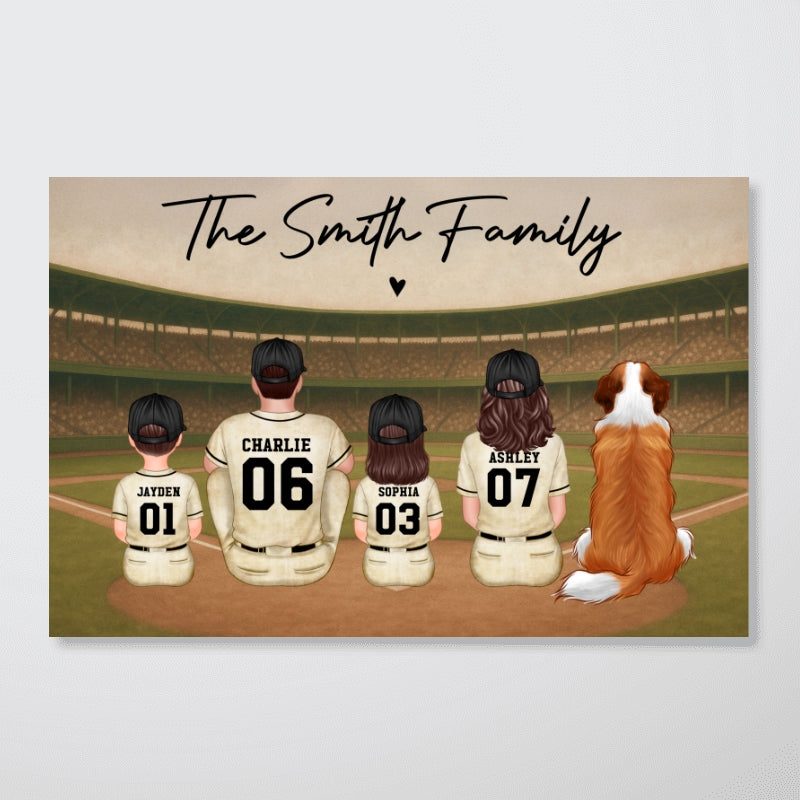 Retro Vintage Baseball Family Personalized Poster