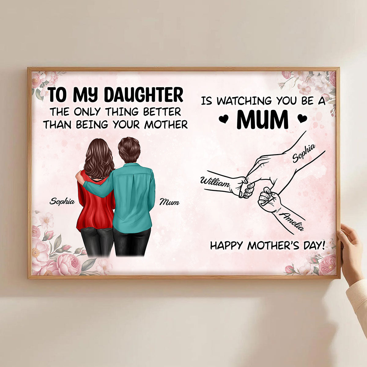 From Mum To Daughter Watching You Be A Mum - Personalised Poster - Mother's Day Gift For Daughter