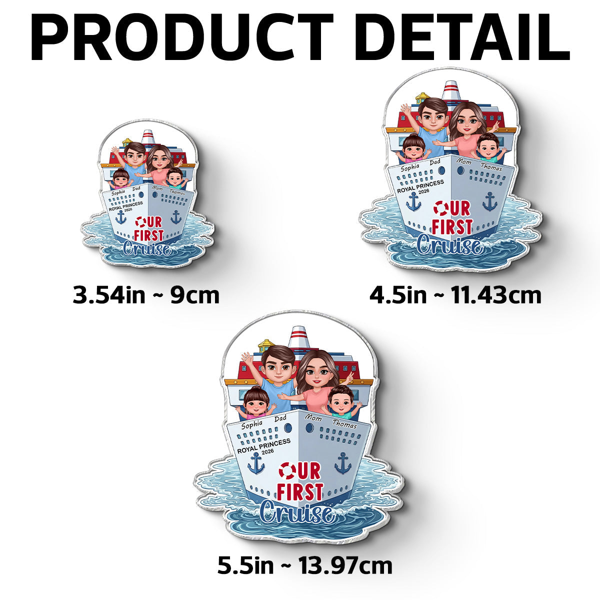 Our First Cruise Happy Family - Personalized Cruise Ship Door Magnet - First Time Cruise Trip Keepsake