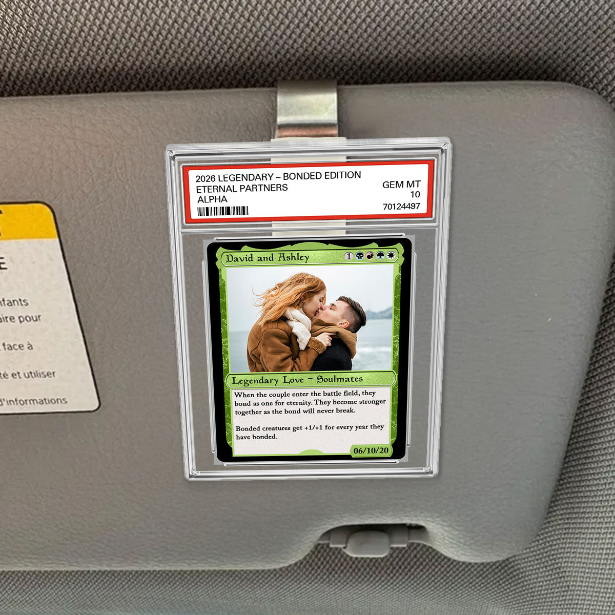 Custom Photo Fantasy Trading Card Style - Personalized Acrylic Car Visor - Valentine's Day, Anniversary Gift For Him, For Her