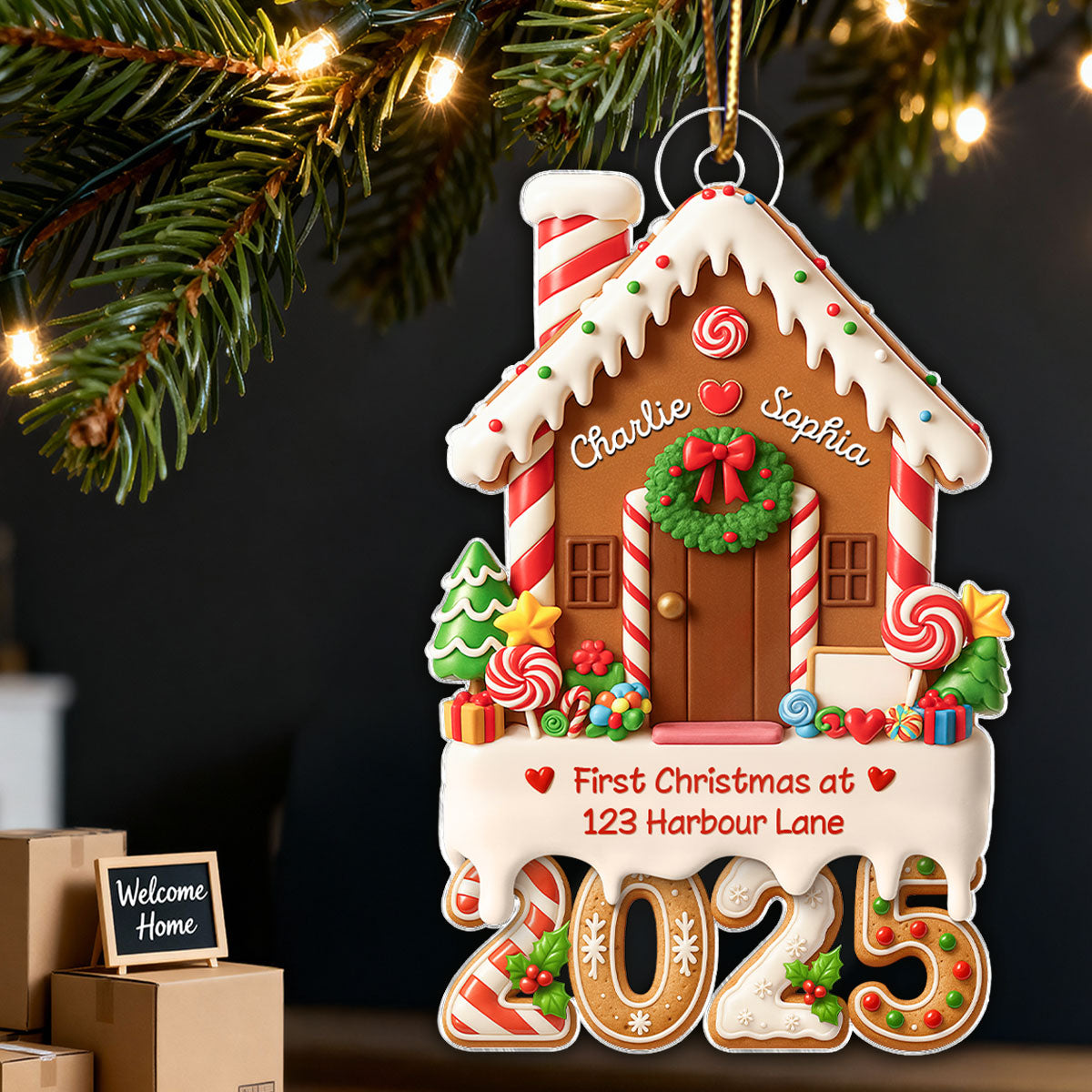 New Home 2025 - Personalized Acrylic Ornament - First Home Keepsake