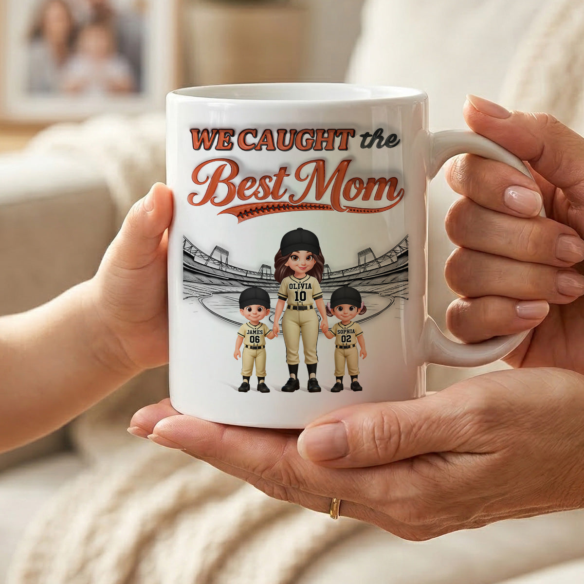 We Caught The Best Mom Baseball 2D Flat - Personalized Mug - Mother's Day Gift For Baseball Mom