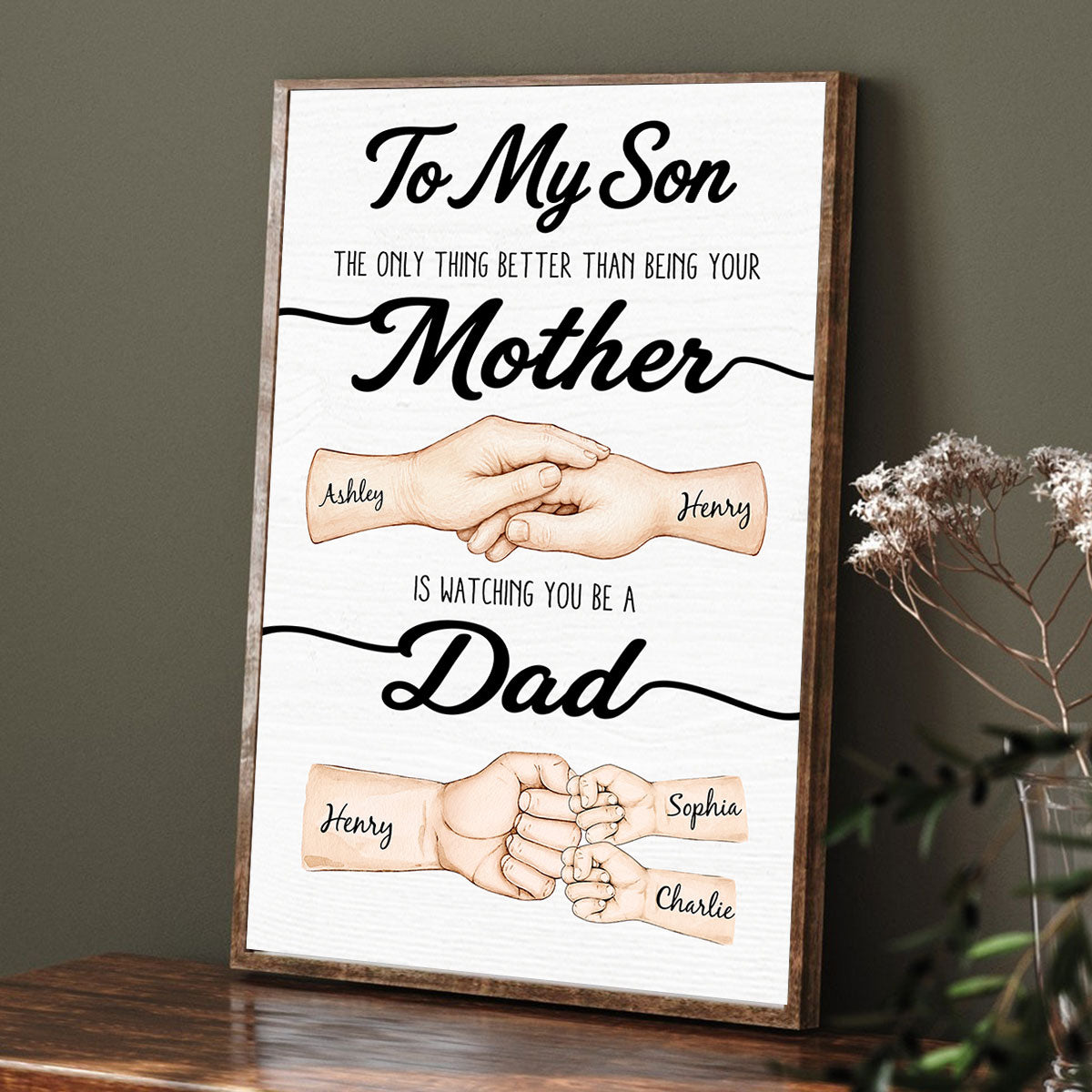 To My Son Watching You Be A Dad From Mom - Personalized Poster - Father's Day Gift For Son