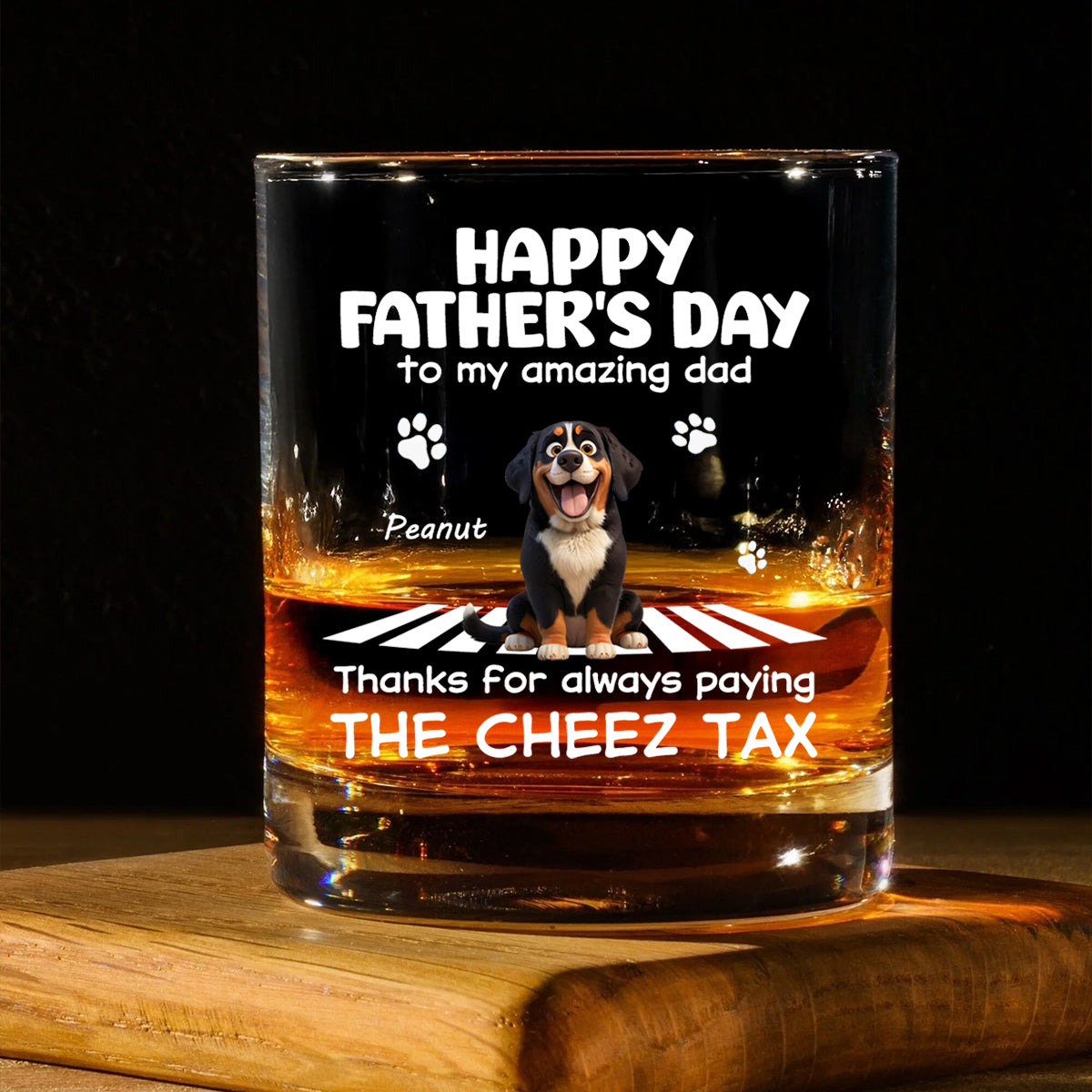 Happy Father's Day to My Amazing Dog Dad - Personalized Whiskey Glass - Father's Day Gift for Dog Dad, Husband