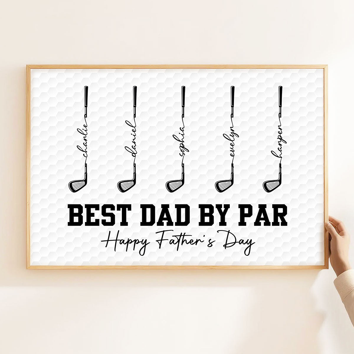 Golf Best Dad Grandpa By Par - Personalized Poster - Father's Day Gift For Dad, Grandpa