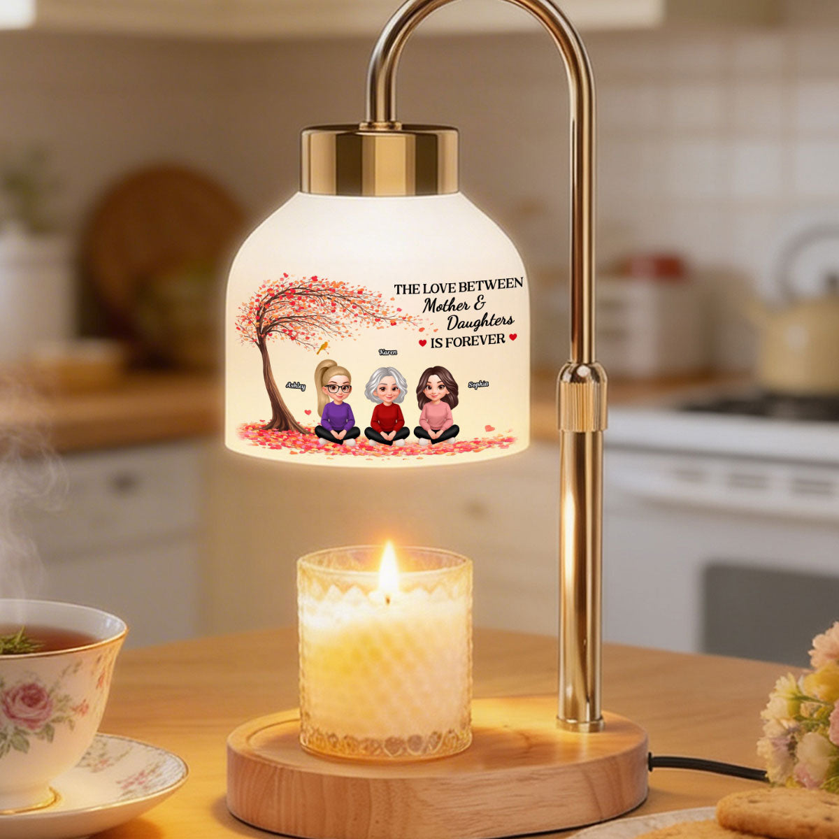 The Love Between Mother And Daughters Is Forever - Personalized Candle Warmer Lamp - Gift For Mom