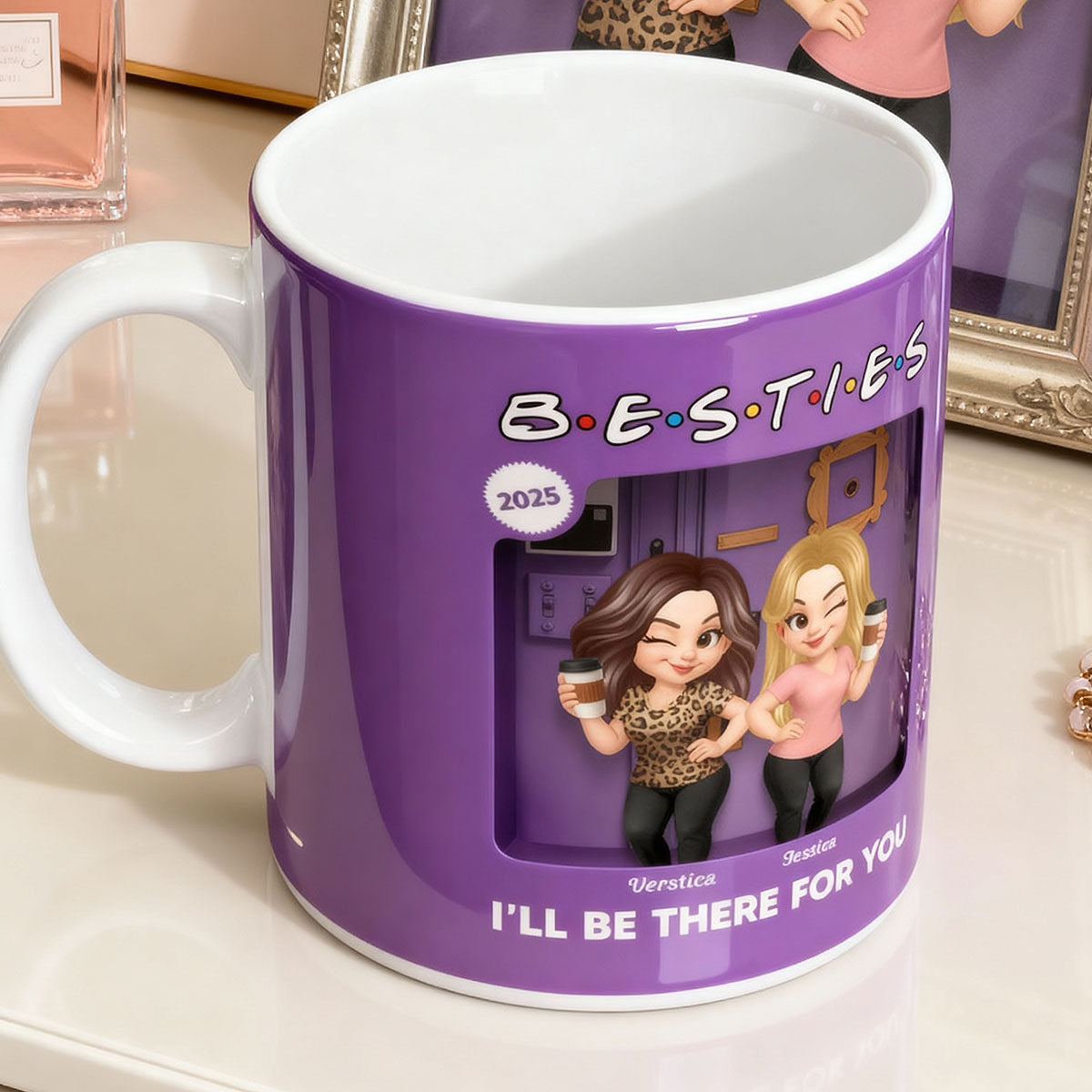 Pretty Girl Best Friends Purple Toy Box Style - Personalized Mug - Gift For Besties