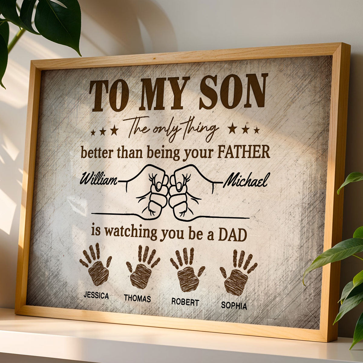 Retro Vintage From Dad To Son Watching You Be A Dad - Personalized Poster - Father's Day Gift For Son
