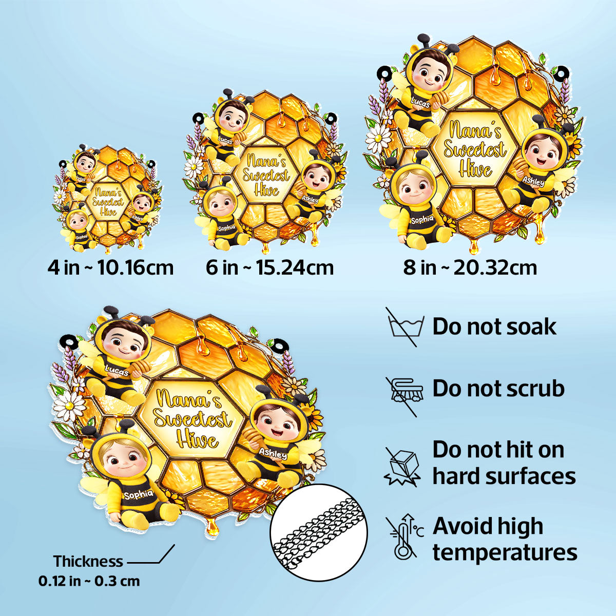 Grandma's Sweetest Hive - Personalized Suncatcher - Mother's Day Gift for Grandma, Mom, Wife