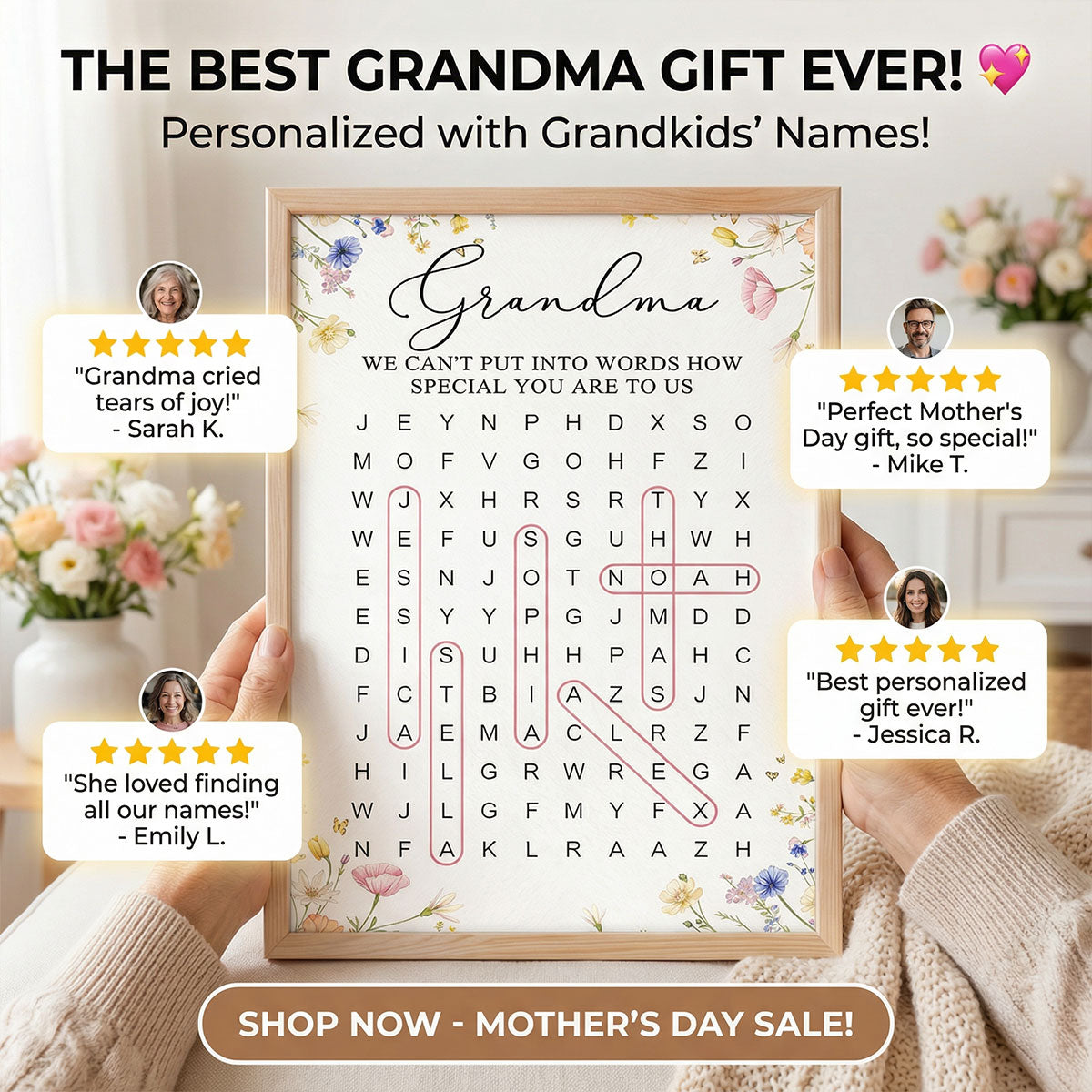 Grandma Word Search Puzzle We Can't Put Into Words How Special You Are - Personalized Poster - Mother's Day Gift For Grandma