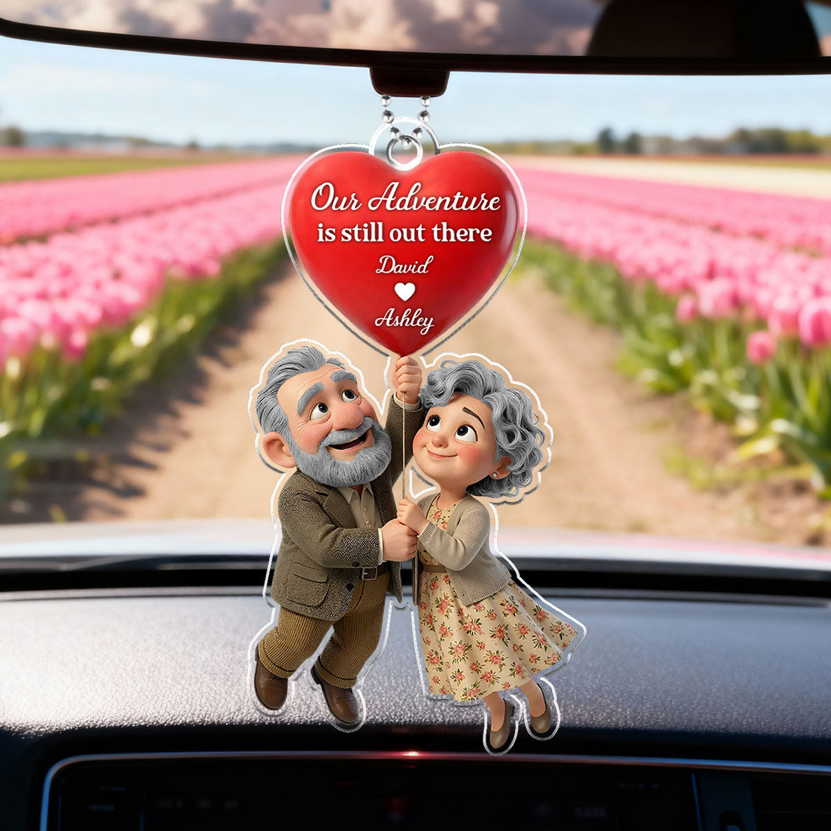 Our Adventure Is Still Out There Old Couple - Personalized Car Hanger - Valentine's Gift For Him, For Her