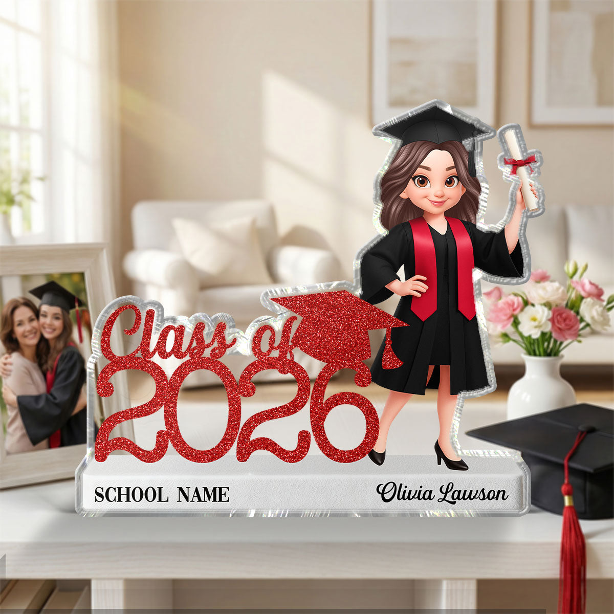 Class Of 2026 2027 Keepsake - Personalized Acrylic Block Plaque - Graduation Gift For Graduates, Daughter, Son