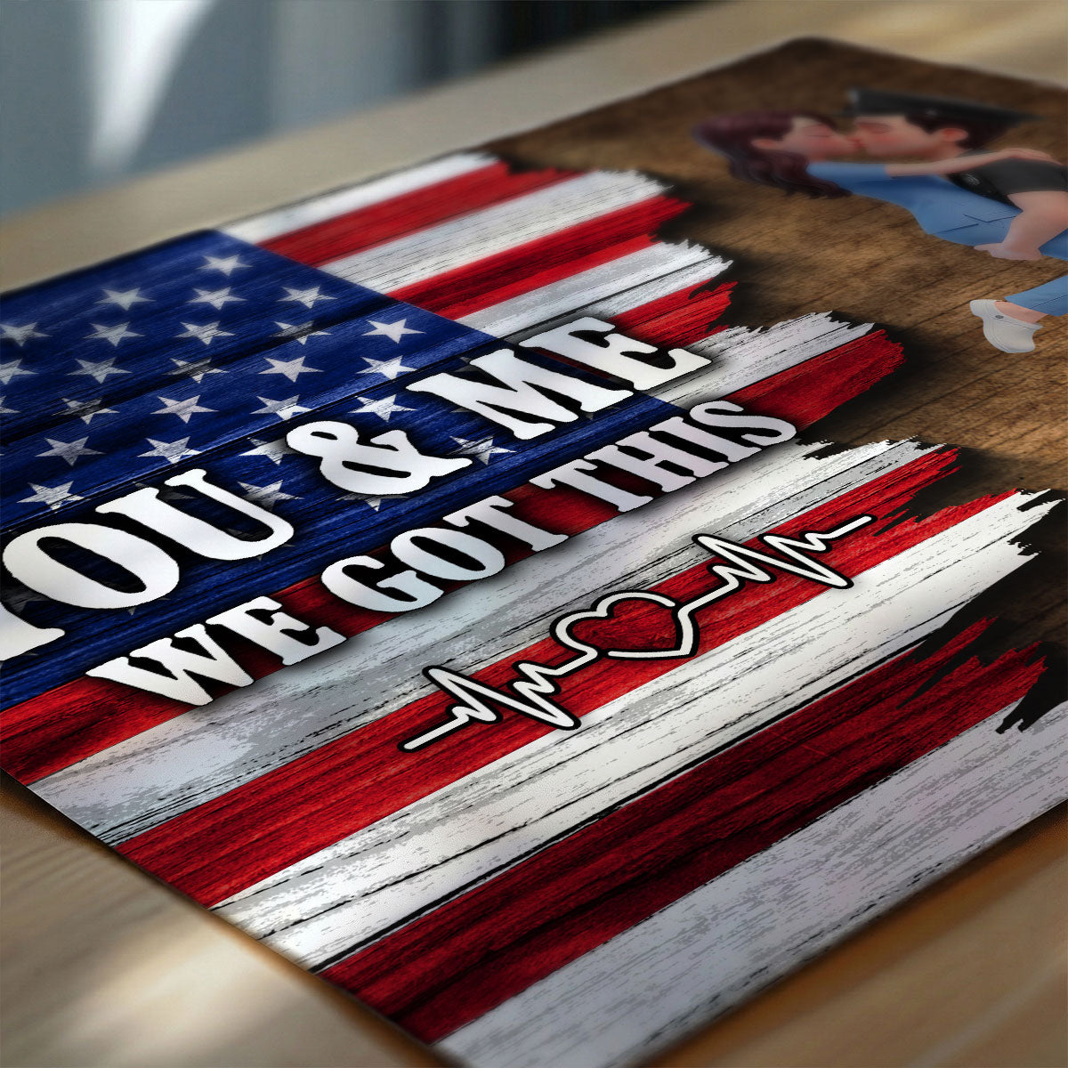 Proud Hero Couple Forever Together Half Nation Flag - Personalized Poster - Valentine's Day Gift For Couple, For Him, For Her, Nurse, Police, Firefighter, Army