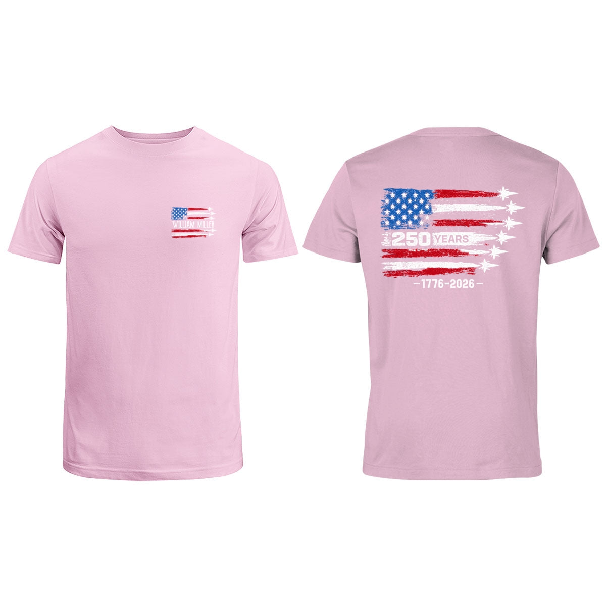 250 Years American Flag Jets Custom Name - Personalized Shirt - United States 250th Anniversary USA Patriotic