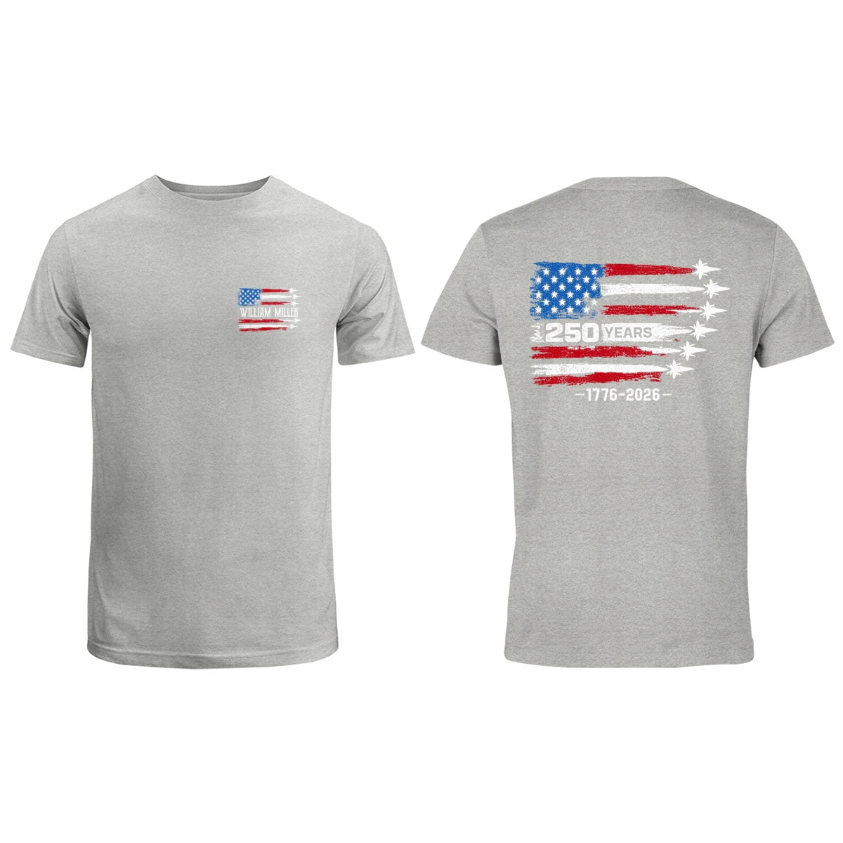 250 Years American Flag Jets Custom Name - Personalized Shirt - United States 250th Anniversary USA Patriotic