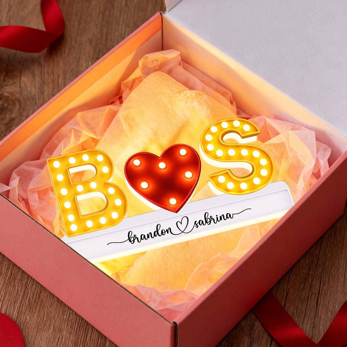 Eternal Love Couple Initials - Personalized Light Box - Heartfelt Valentine's Day Gift, Anniversary Gift For Couple, For Him, For Her
