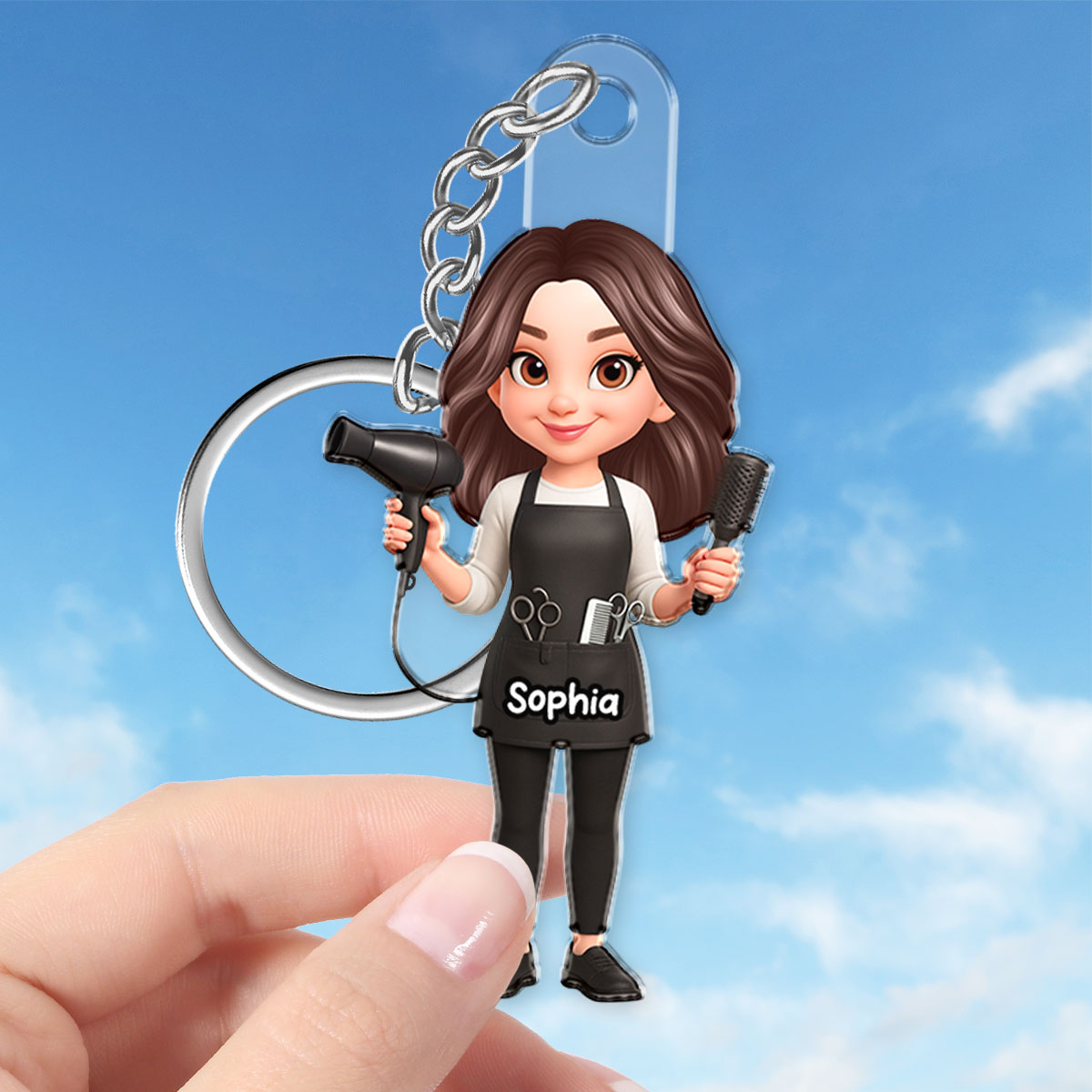Hairdresser Man Woman - Personalized Acrylic Keychain - Gift For Hairdressers