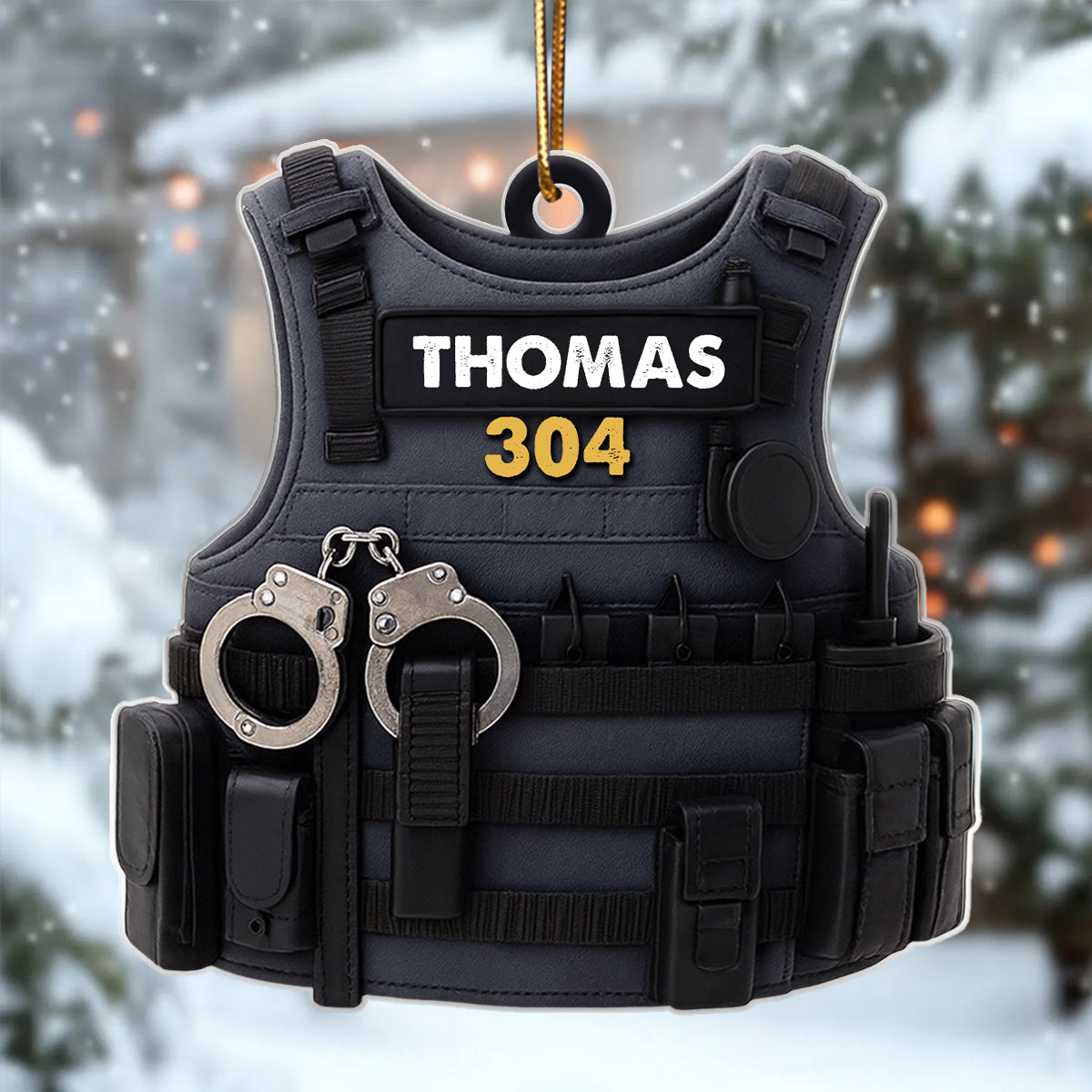 Honor, Duty & Sacrifice – Personalized Acrylic Ornament – Christmas Tribute Gift for Police Officers