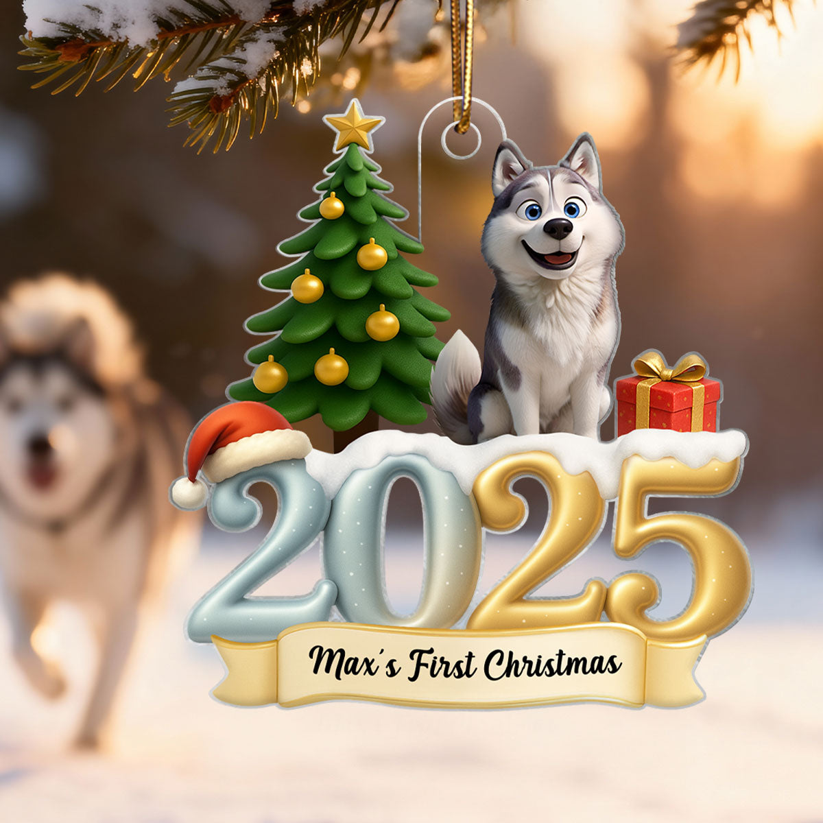 First Christmas In Our Forever Family - Personalized Acrylic Ornament - Unique Christmas Gift For Dog Lovers
