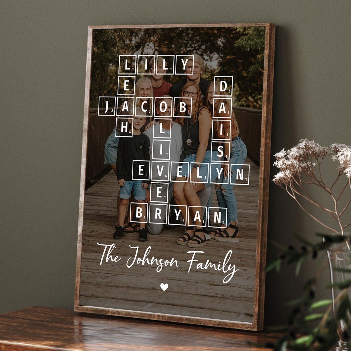 Family Crossword Art - Created In A Moment, Treasured Forever Personalized Poster