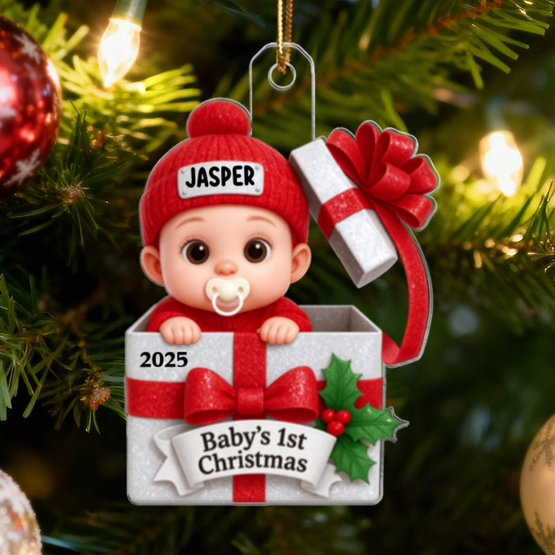 3D Shining Effect Baby's First Christmas - Personalized Acrylic Ornament