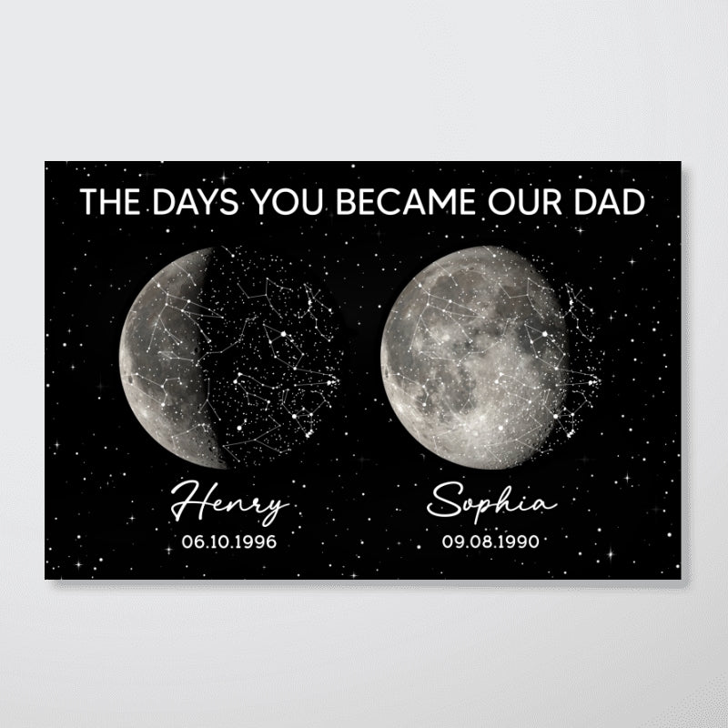 The Day You Became Dad Custom Moon Phase & Star Map - Personalized Poster - Father's Day Gift For Dad, Husband