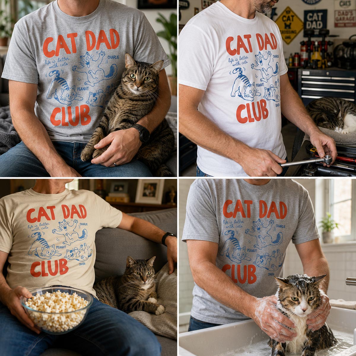 Funny Cat Dad Club - Personalized Shirt - Father's Day Gift for Cat Dad