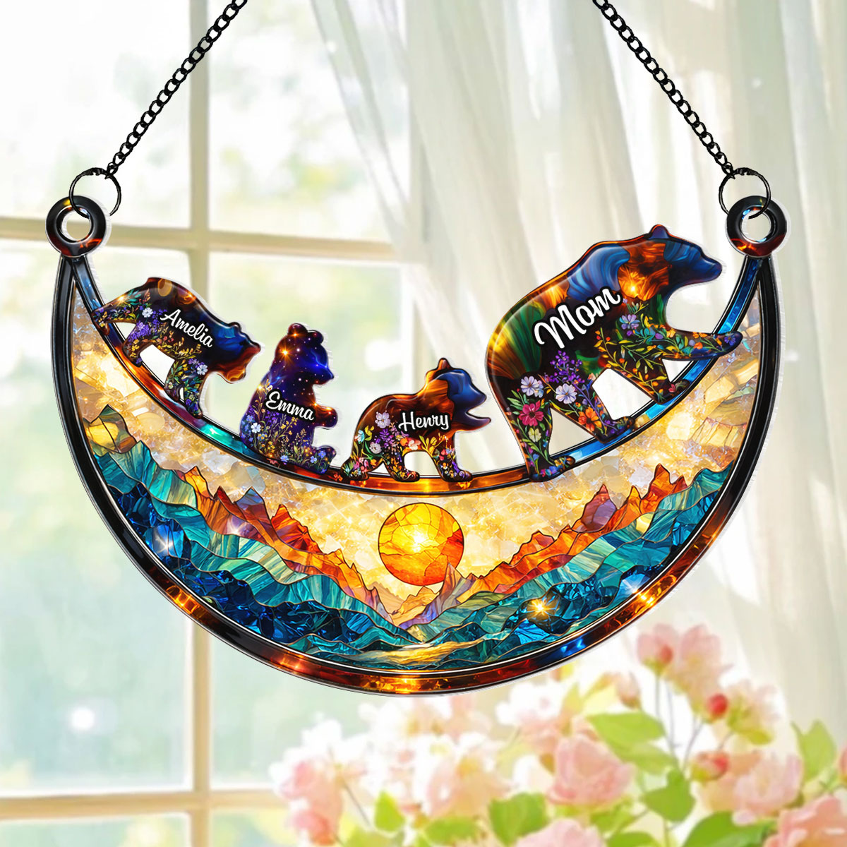 Custom Mama Bear - Personalized Suncatcher - Heartfelt Mother's Day Gift for Mom