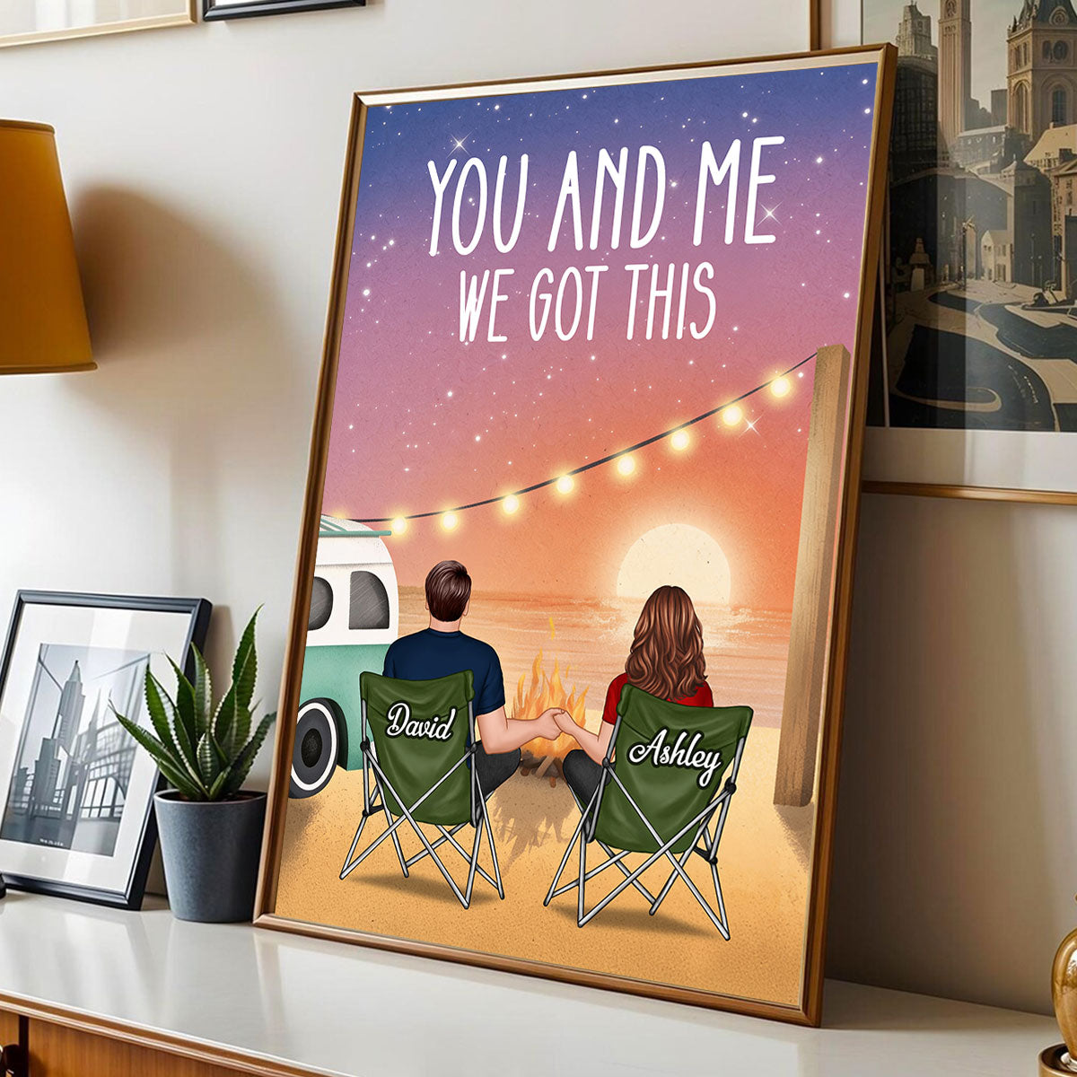 A World To See Couple Sitting At Beach - Personalized Poster - Heartfelt Valentine, Anniversary Gift For Him, For Her
