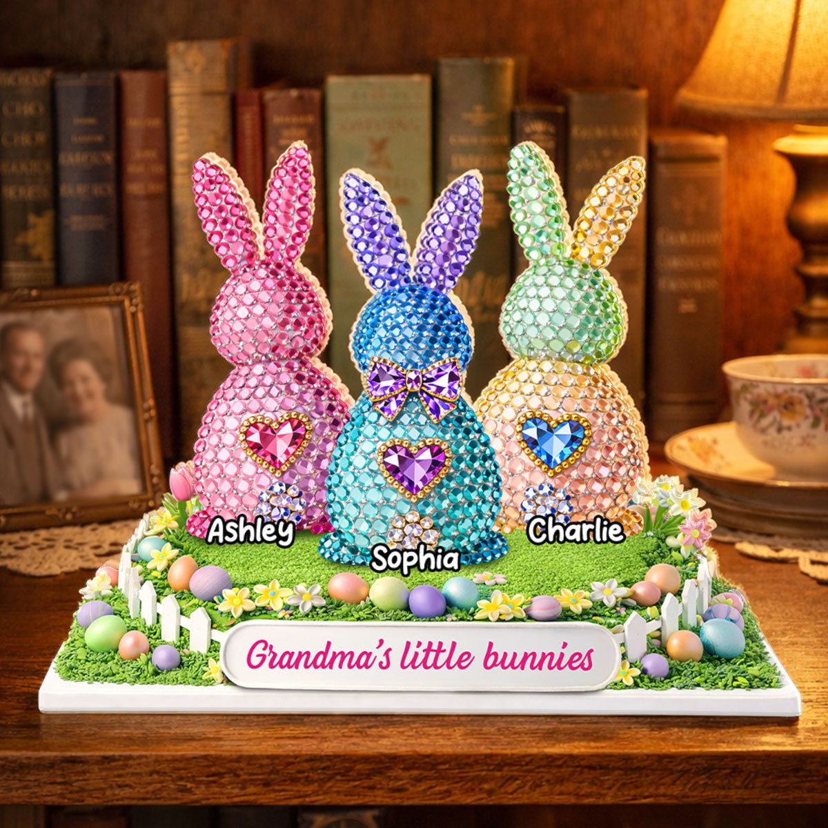 Grandma's Little Bunnies Easter - Personalized Acrylic Block Plaque - Sentimental Gift for Grandma