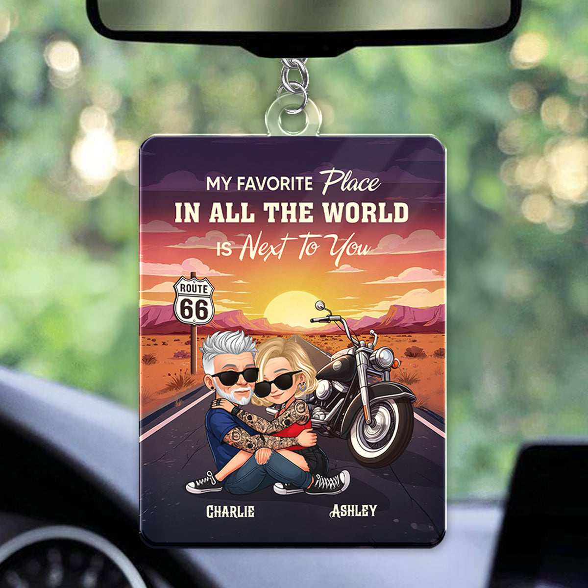 Bikers Couple Riding Partners for Life - Personalized Acrylic Keychain - Gift for Him, Gift for Her