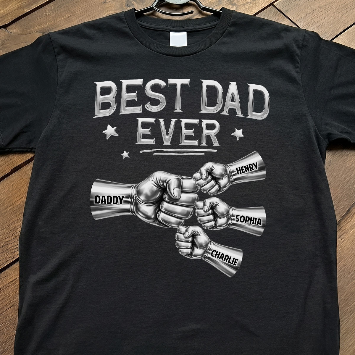 Best Dad Ever Fist Bump - Personalized Shirt - Father's Day Gift For Dad