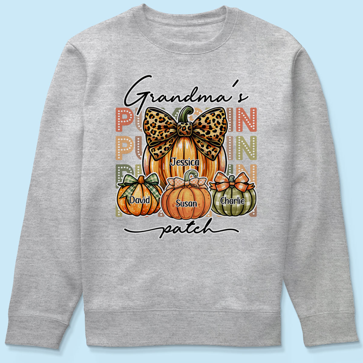Grandma's Pumpkin Patch Retro Style Personalized Shirt