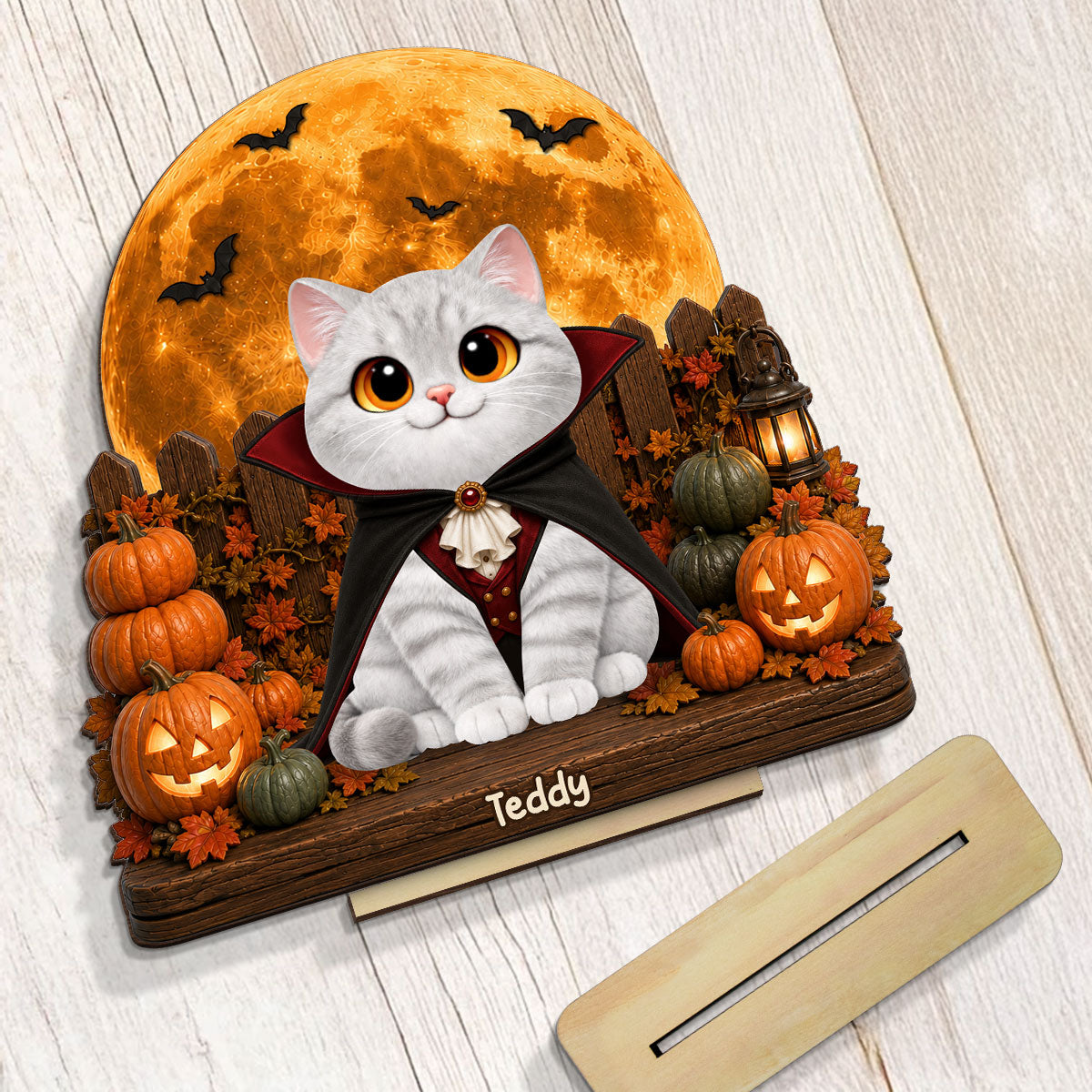 Trending Spooky Cats - Personalized 2-Layer Wooden Plaque - Halloween Gift For Cat Lovers