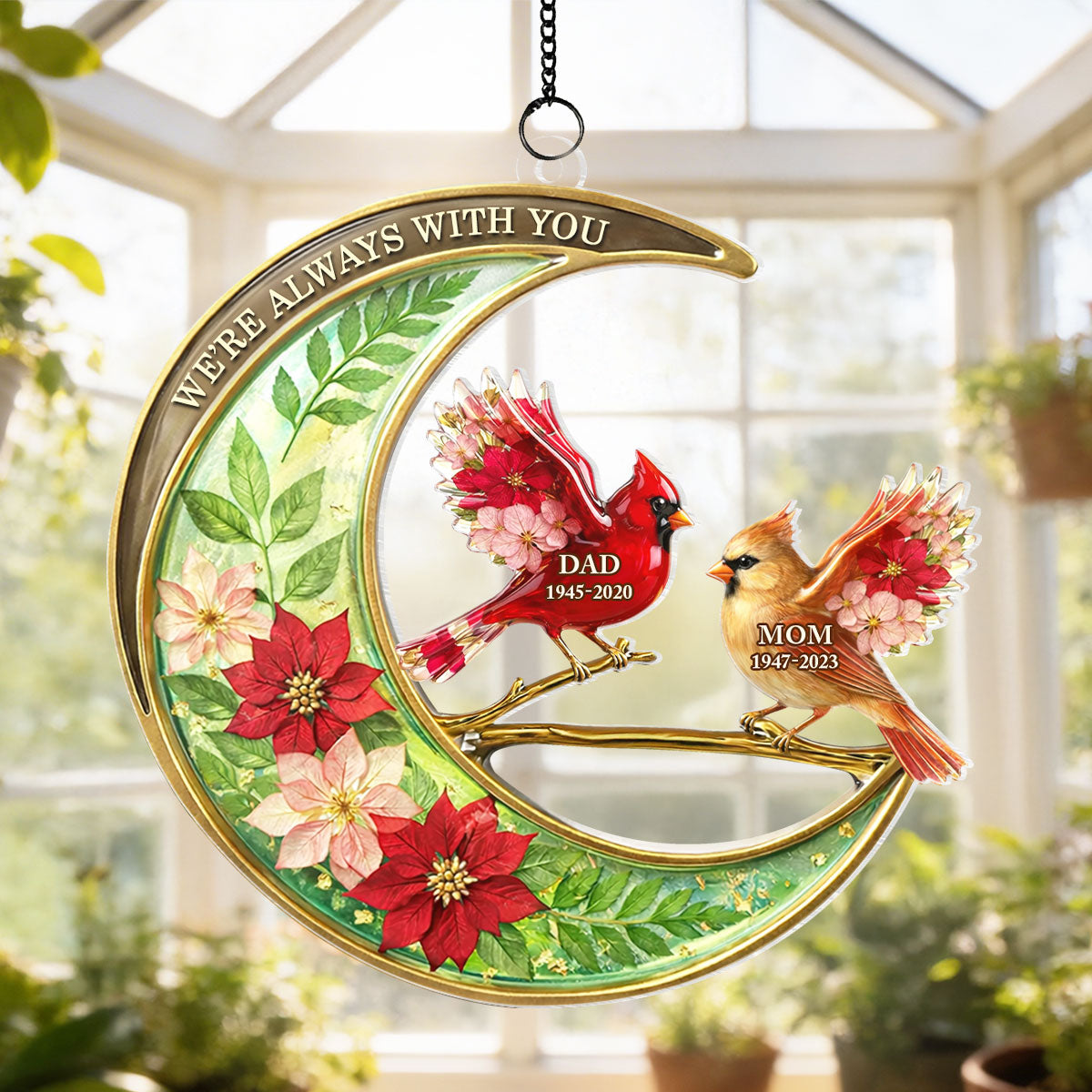 I'm Always With You Memorial - Personalized Suncatcher Ornament - Heartfelt Remembrance Keepsake for Loved Ones