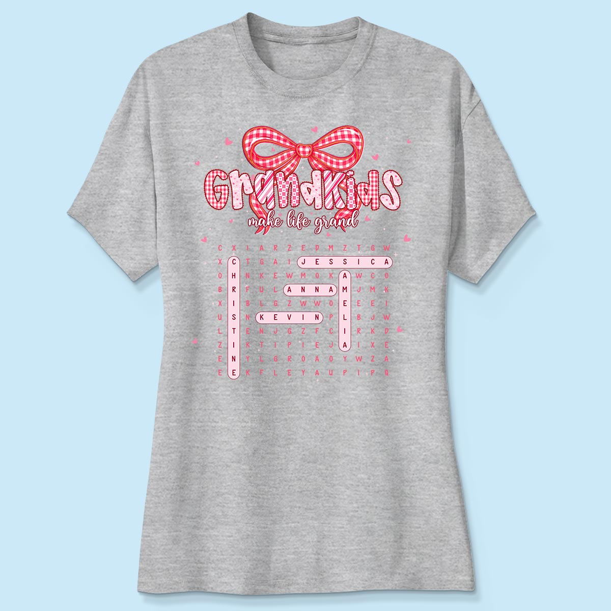 Grandkids Make Life Grand Preppy Word Search Puzzle - Personalized Shirt - Mother's Day Gift For Grandma Mom