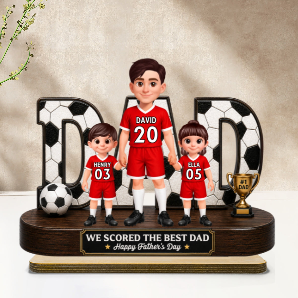 Soccer Dad Legend We Scored The Best Dad - Personalized 2-Layered Wooden Plaque -  Gift For Dad, Husband, Soccer Lovers
