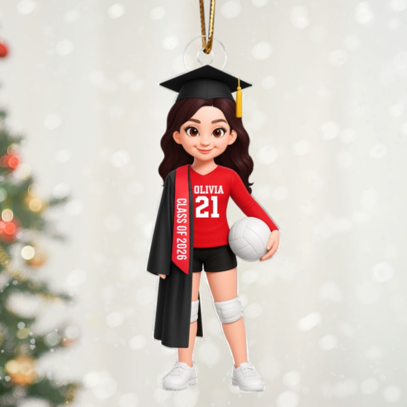 Senior Volleyball Player Graduation - Personalized Acrylic Ornament