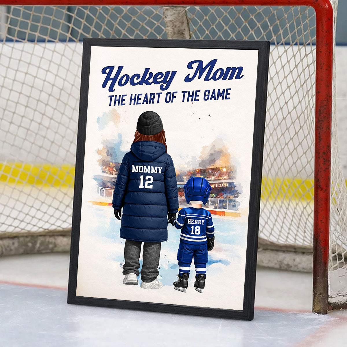 Hockey Mom The Heart Of The Game - Personalized Poster - Heartfelt Gift For Hockey Mom