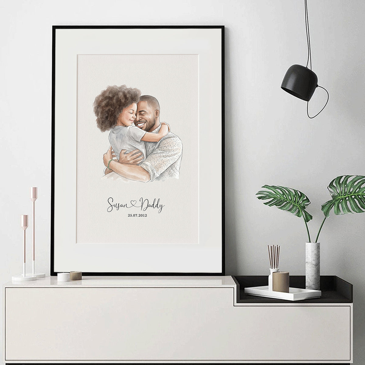 Custom Watercolor Portrait from Photo - Personalized Poster - Father's Day Gift for Dad, Husband