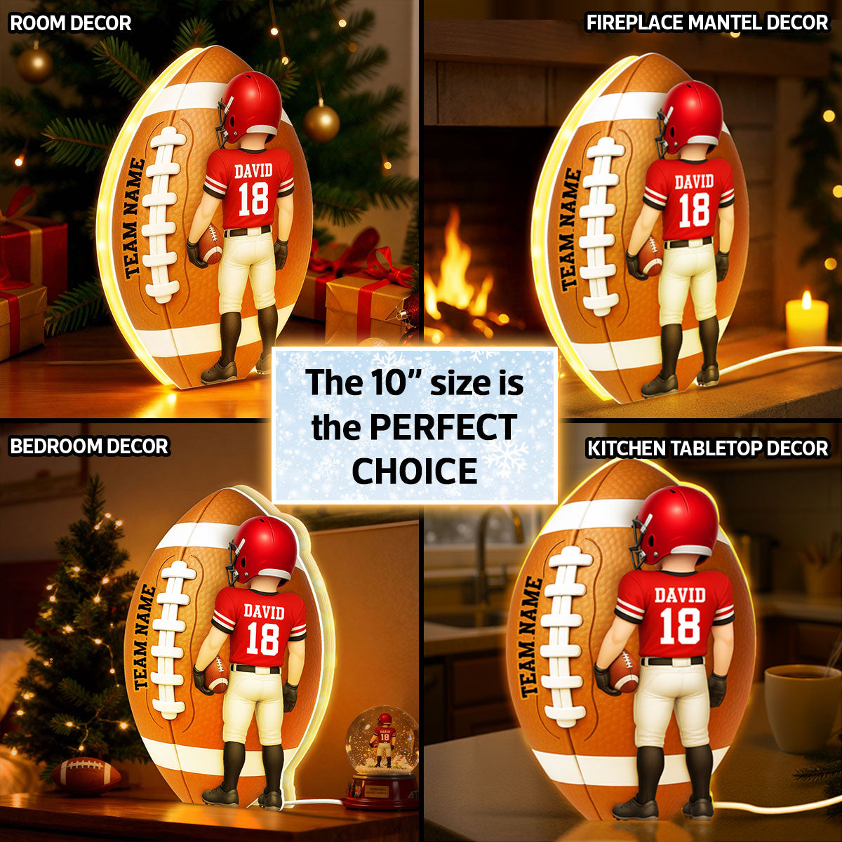 American Football - Personalized Light Box - Unique Christmas Gift For Sons, Grandsons, Boyfriend, Husband