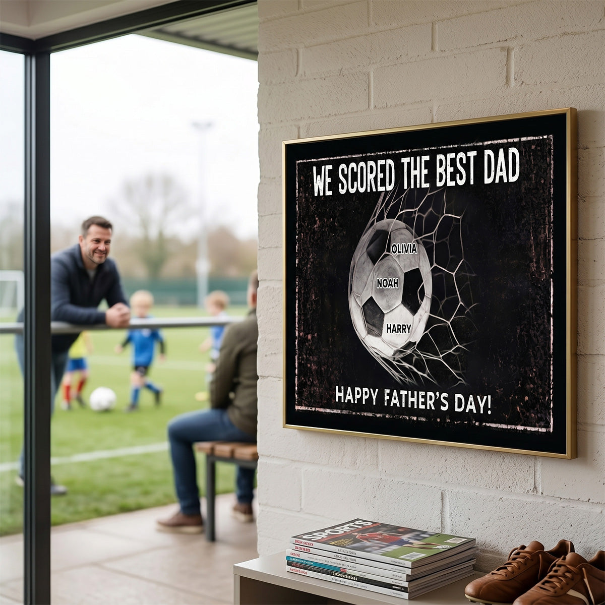 We Scored The Best Dad - Personalized Poster - Father's Day Gift For Soccer Dad, UK Football Dad