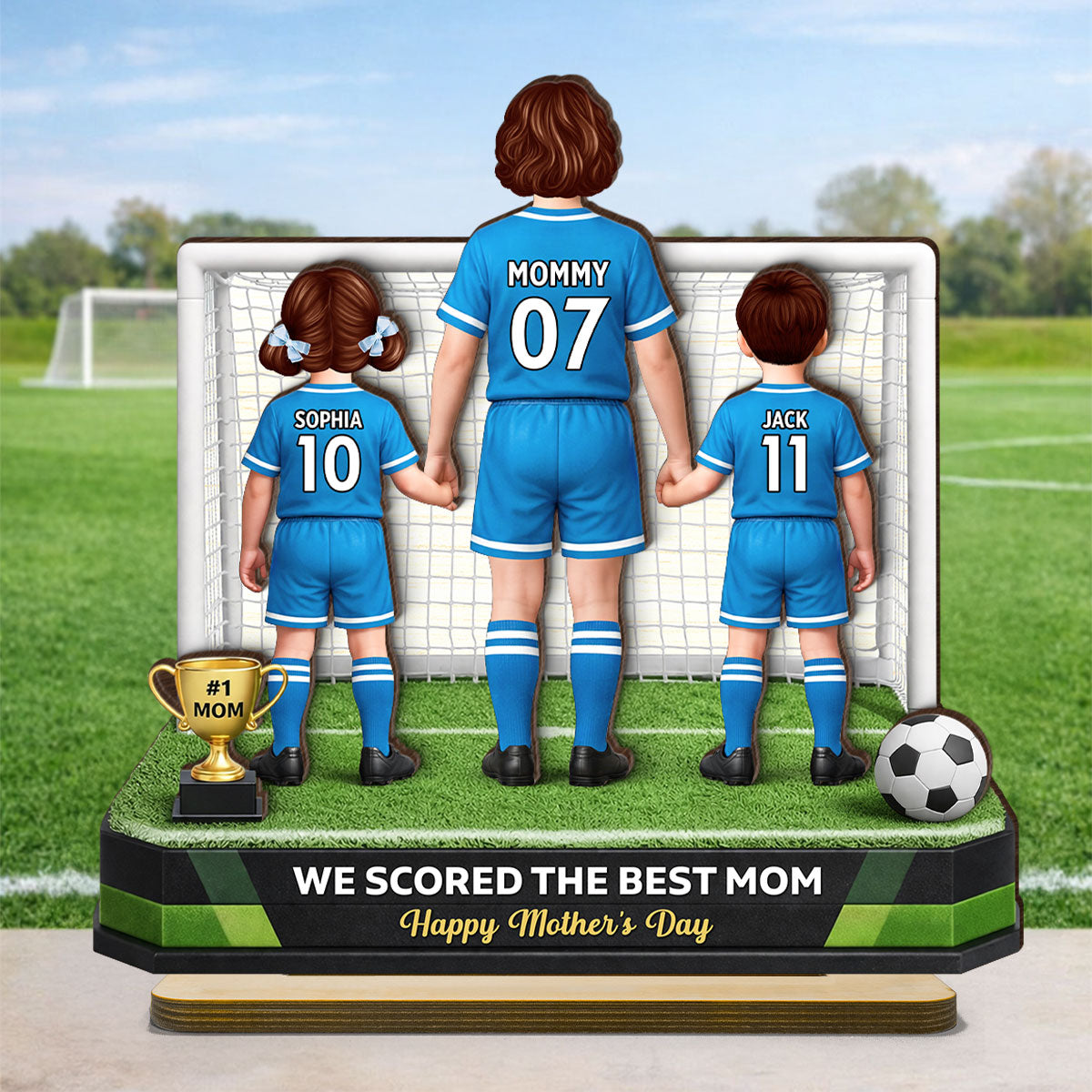We Scored The Best Mom Soccer - Personalized 2-Layered Wooden Plaque - Mother's Day Gift For Soccer Mom