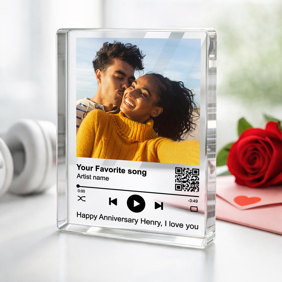 Custom Your Favorite Song - Personalized Acrylic Block Plaque -Sentimental Valentine's Day Gift for her, for him